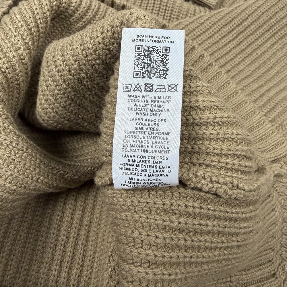 TOPMAN Hester Ribbed Knit Sweather Half Zip Mens Size Large High Collar Pullover - Picture 11 of 16